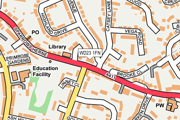 WD23 1FN map - OS OpenMap – Local (Ordnance Survey)