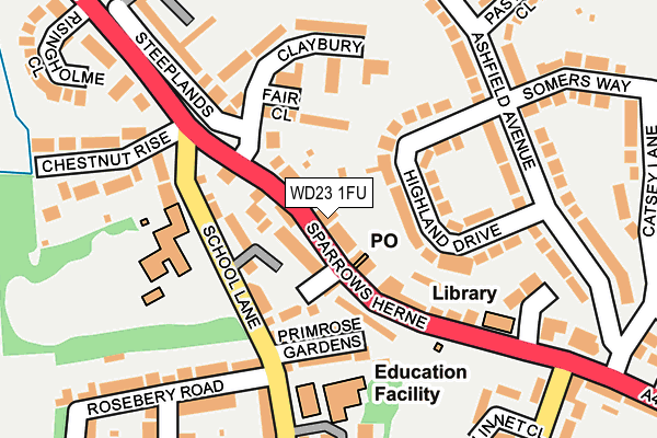 WD23 1FU map - OS OpenMap – Local (Ordnance Survey)