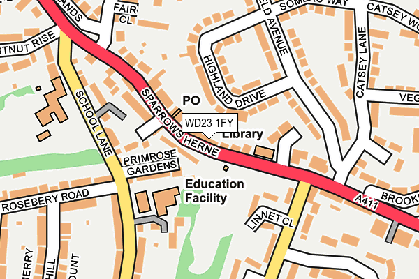 WD23 1FY map - OS OpenMap – Local (Ordnance Survey)