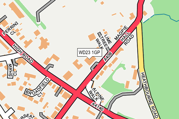 WD23 1GP map - OS OpenMap – Local (Ordnance Survey)