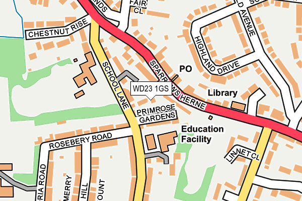 WD23 1GS map - OS OpenMap – Local (Ordnance Survey)