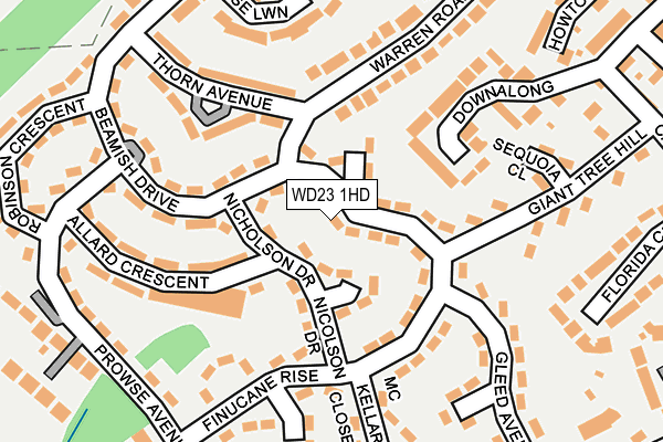 WD23 1HD map - OS OpenMap – Local (Ordnance Survey)