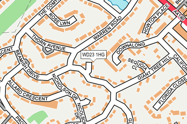 WD23 1HG map - OS OpenMap – Local (Ordnance Survey)