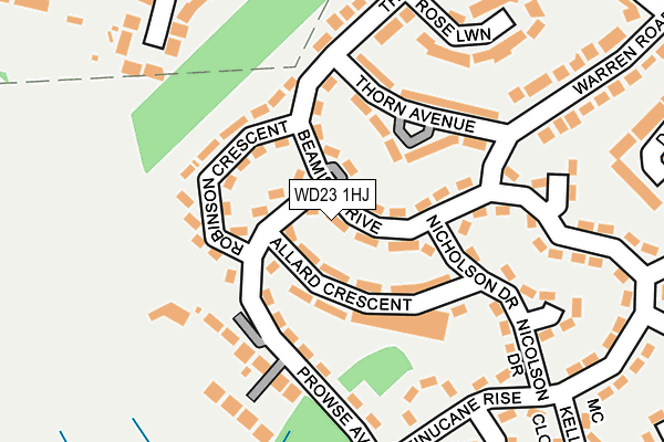 WD23 1HJ map - OS OpenMap – Local (Ordnance Survey)