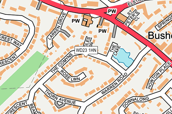 WD23 1HN map - OS OpenMap – Local (Ordnance Survey)