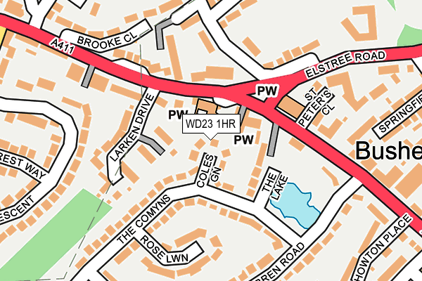 WD23 1HR map - OS OpenMap – Local (Ordnance Survey)