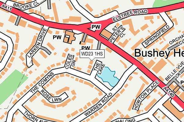 WD23 1HS map - OS OpenMap – Local (Ordnance Survey)