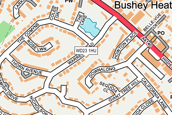 WD23 1HU map - OS OpenMap – Local (Ordnance Survey)