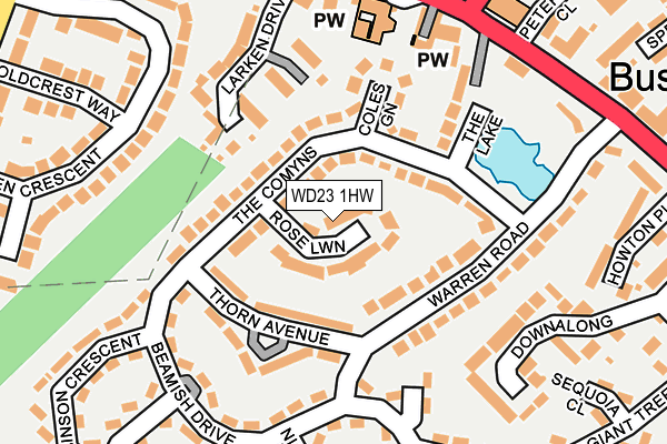 WD23 1HW map - OS OpenMap – Local (Ordnance Survey)