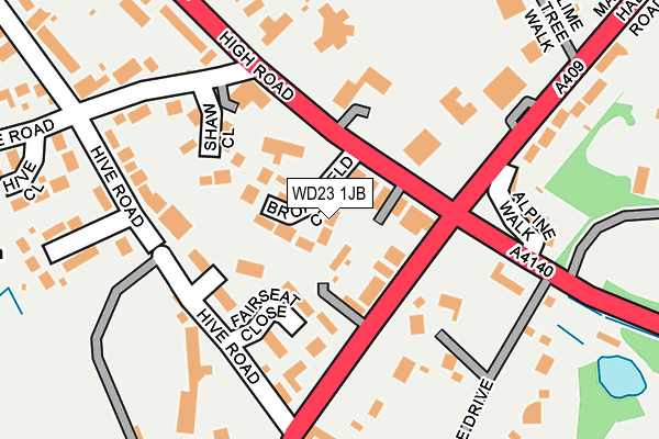 WD23 1JB map - OS OpenMap – Local (Ordnance Survey)