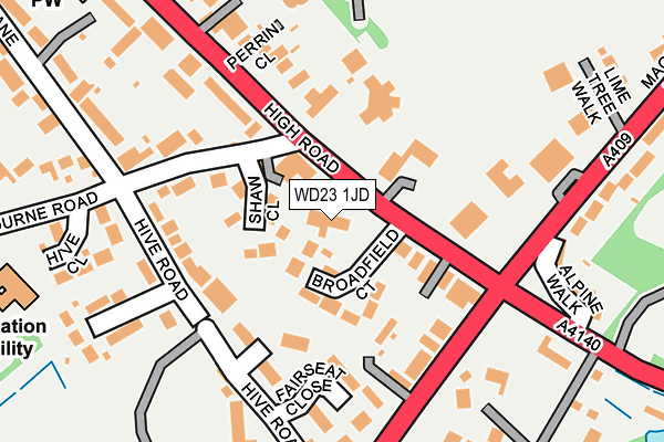 WD23 1JD map - OS OpenMap – Local (Ordnance Survey)