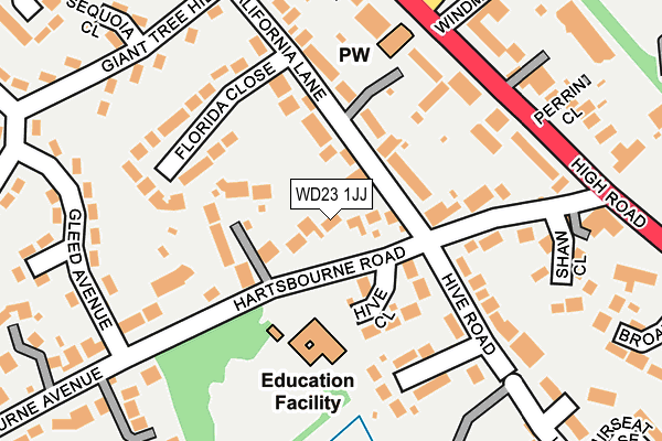 WD23 1JJ map - OS OpenMap – Local (Ordnance Survey)