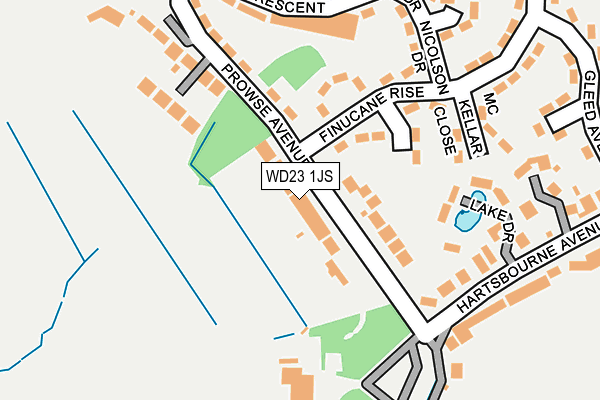 WD23 1JS map - OS OpenMap – Local (Ordnance Survey)