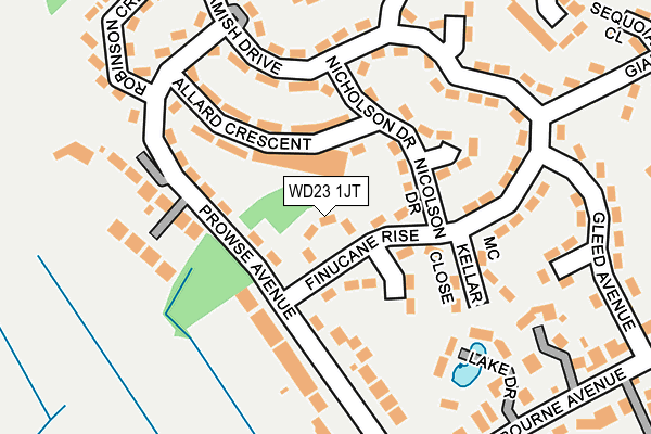 WD23 1JT map - OS OpenMap – Local (Ordnance Survey)