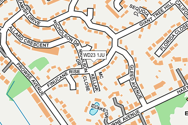 WD23 1JU map - OS OpenMap – Local (Ordnance Survey)