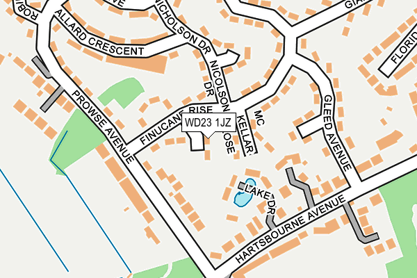 WD23 1JZ map - OS OpenMap – Local (Ordnance Survey)