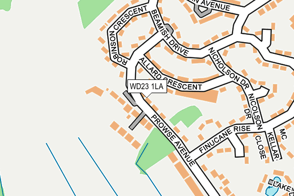 WD23 1LA map - OS OpenMap – Local (Ordnance Survey)