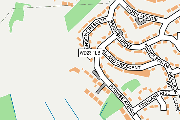 WD23 1LB map - OS OpenMap – Local (Ordnance Survey)
