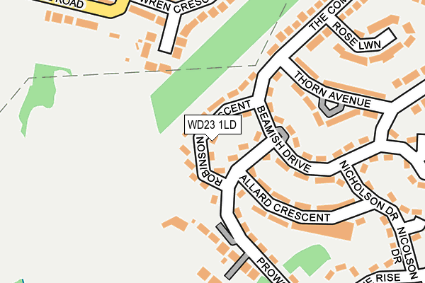 WD23 1LD map - OS OpenMap – Local (Ordnance Survey)