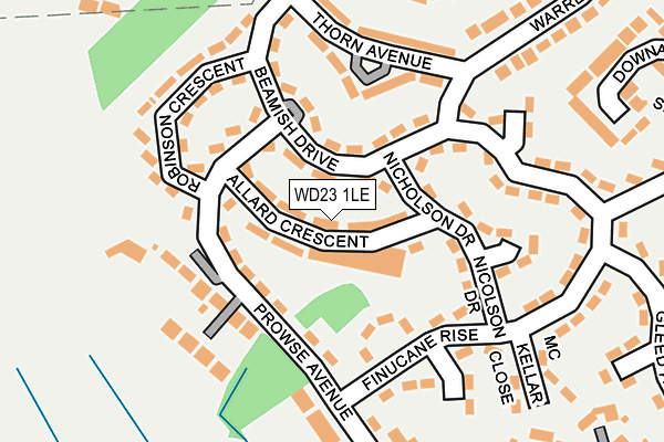 WD23 1LE map - OS OpenMap – Local (Ordnance Survey)