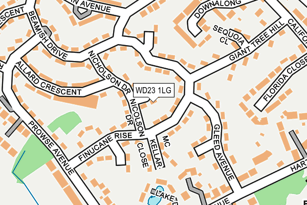 WD23 1LG map - OS OpenMap – Local (Ordnance Survey)