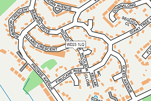 WD23 1LQ map - OS OpenMap – Local (Ordnance Survey)