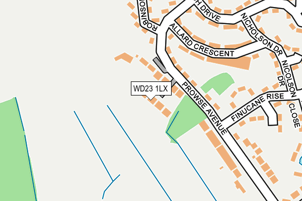 WD23 1LX map - OS OpenMap – Local (Ordnance Survey)