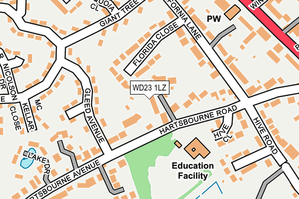 WD23 1LZ map - OS OpenMap – Local (Ordnance Survey)