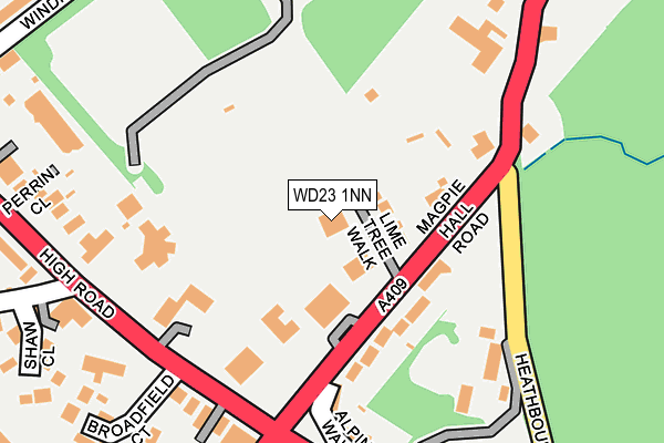WD23 1NN map - OS OpenMap – Local (Ordnance Survey)