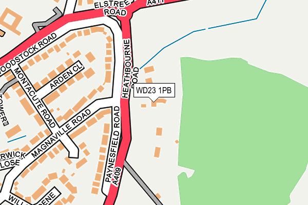 WD23 1PB map - OS OpenMap – Local (Ordnance Survey)