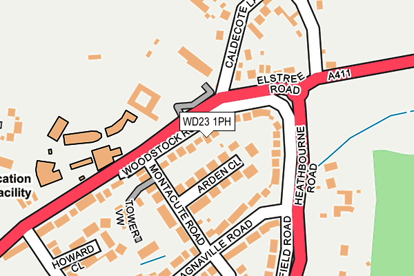 WD23 1PH map - OS OpenMap – Local (Ordnance Survey)