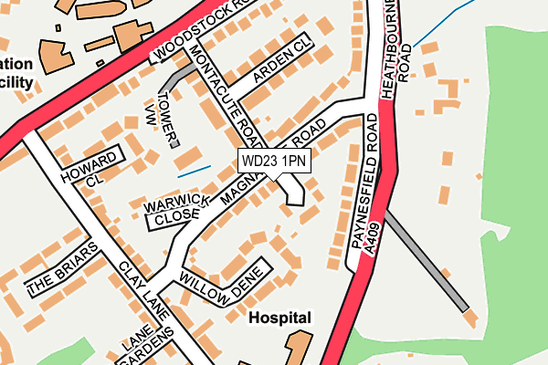WD23 1PN map - OS OpenMap – Local (Ordnance Survey)