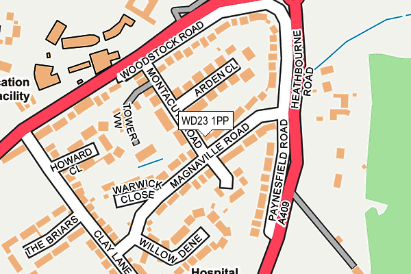 WD23 1PP map - OS OpenMap – Local (Ordnance Survey)