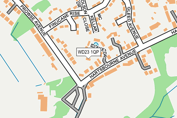 WD23 1QP map - OS OpenMap – Local (Ordnance Survey)