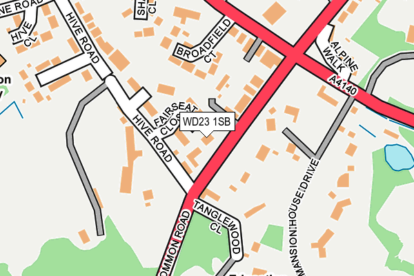 WD23 1SB map - OS OpenMap – Local (Ordnance Survey)
