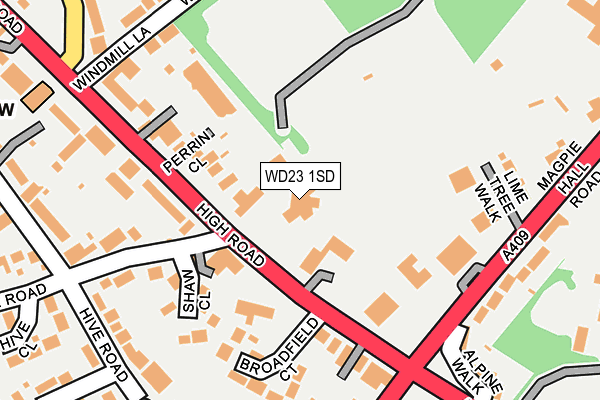 WD23 1SD map - OS OpenMap – Local (Ordnance Survey)