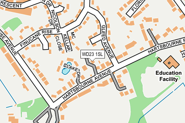WD23 1SL map - OS OpenMap – Local (Ordnance Survey)