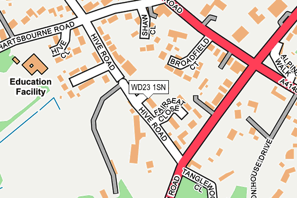 WD23 1SN map - OS OpenMap – Local (Ordnance Survey)
