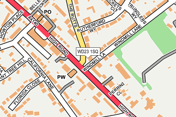 WD23 1SQ map - OS OpenMap – Local (Ordnance Survey)