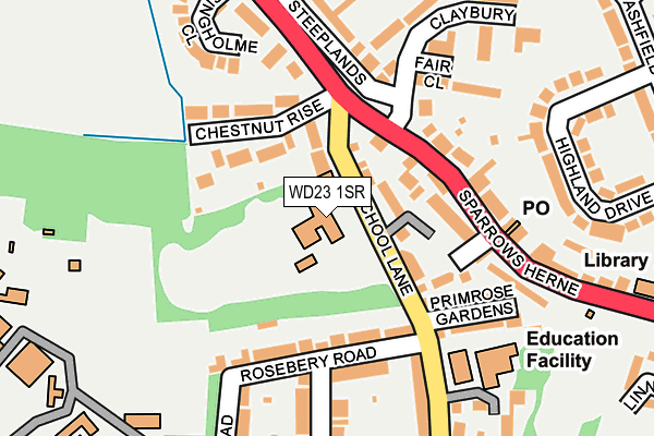 WD23 1SR map - OS OpenMap – Local (Ordnance Survey)