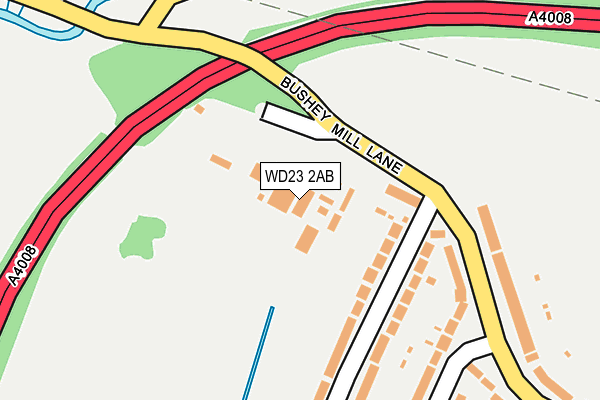 WD23 2AB map - OS OpenMap – Local (Ordnance Survey)