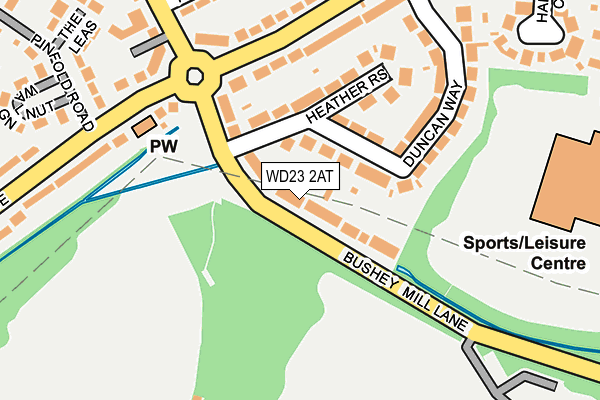 WD23 2AT map - OS OpenMap – Local (Ordnance Survey)