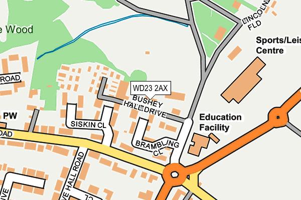 WD23 2AX map - OS OpenMap – Local (Ordnance Survey)