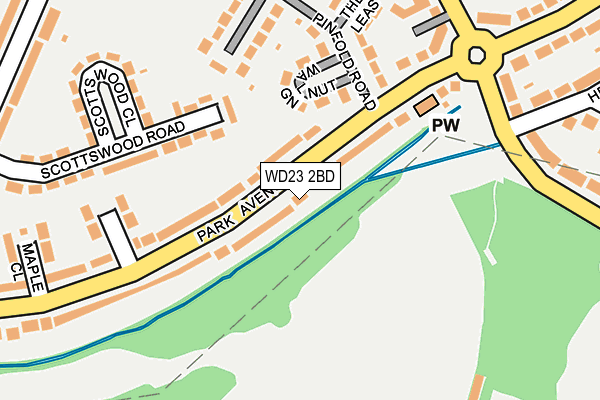 WD23 2BD map - OS OpenMap – Local (Ordnance Survey)