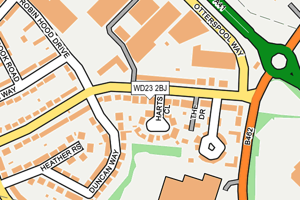WD23 2BJ map - OS OpenMap – Local (Ordnance Survey)