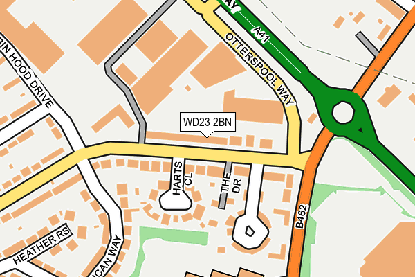 WD23 2BN map - OS OpenMap – Local (Ordnance Survey)