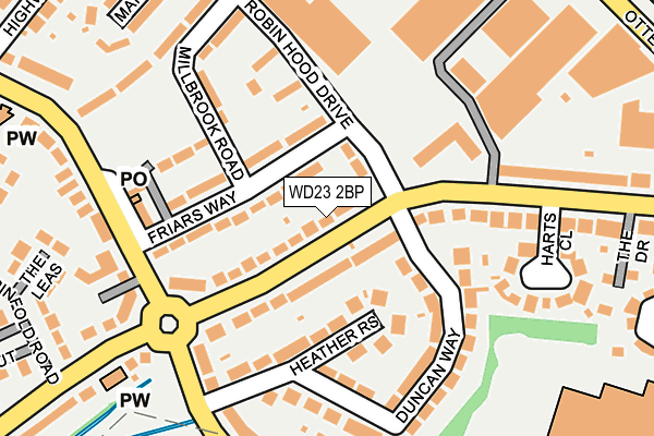 WD23 2BP map - OS OpenMap – Local (Ordnance Survey)