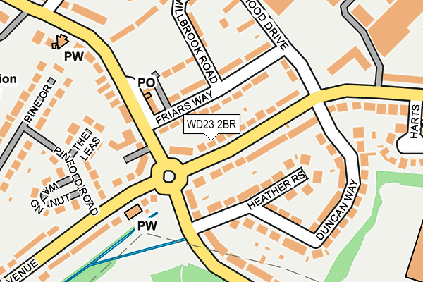 WD23 2BR map - OS OpenMap – Local (Ordnance Survey)