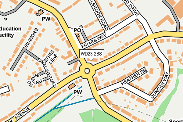 WD23 2BS map - OS OpenMap – Local (Ordnance Survey)