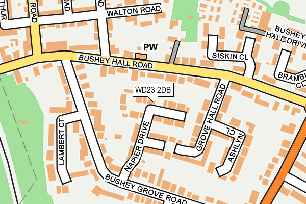 WD23 2DB map - OS OpenMap – Local (Ordnance Survey)